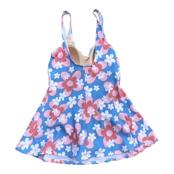 Esther Williams NWT Retro Chic Let Fun Bloom One Piece Swim Dress Shorts Size 12 - Picture 6 of 13